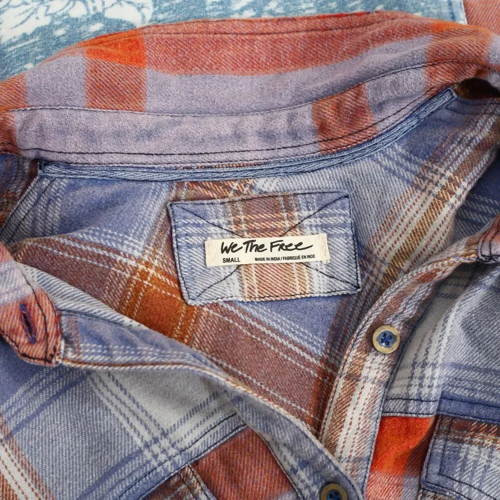 Free People We The Free Flannel Painted Hills Maxi Shirt Top Oversized S 285336